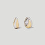 Teardrop Hoop Earrings In 18 K Gold And Rhodium Plated Sterling Silver, thumbnail 1 of 7