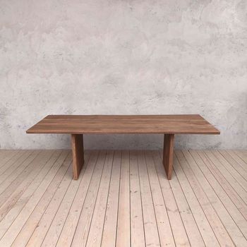 Millenium Oak Dining Table With Slab Legs, 3 of 4