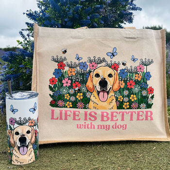 Wildflower Life Is Better Jute Tote Bag, 3 of 12