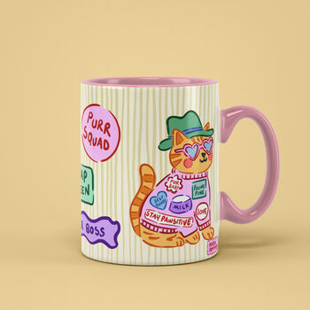 Cat Patch Mug – Fun Cat Lover Coffee Cup, 3 of 9