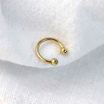 9ct Solid Gold Fake Septum Helix Nose Ring Cuff, 3 of 4