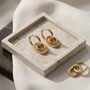 Oval Charm Hoop Earrings Gold, thumbnail 7 of 10