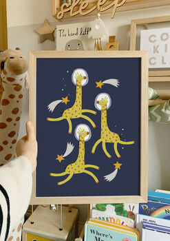 Space Giraffes Children's Print, 2 of 3