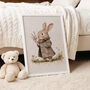 Pink Vintage Bunny Girl Nursery Print, thumbnail 6 of 7
