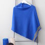 Electric Blue Lambswool Knitted Poncho, thumbnail 2 of 8