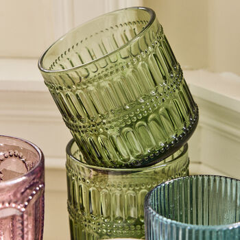 Set Of Four Vintage Colour Embossed Tumblers, 6 of 8