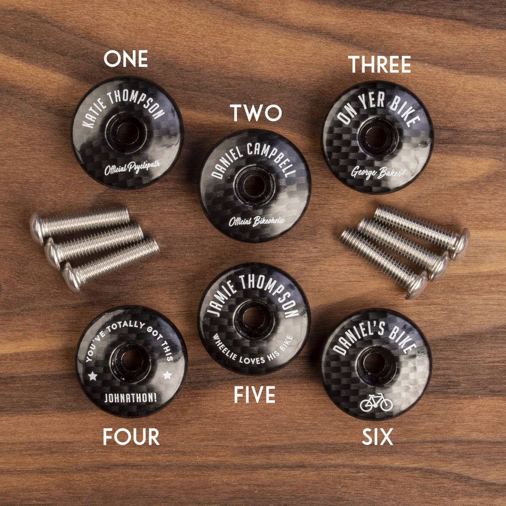 Personalised Bike Carbon Headset Cap By Oakdene Designs