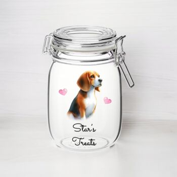 Personalised Beagle Kilner Style Dog Treat Jar, 2 of 2