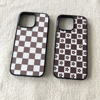Brown Checked Phone Case, 2 of 3