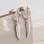 Sterling Silver Bar And Feather Studs, thumbnail 3 of 4