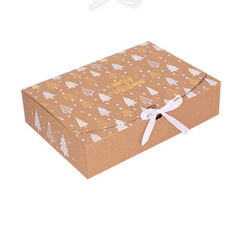 Kraft Christmas Snowflake Gift Boxes Two Pack, 6 of 8