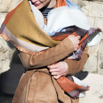 Personalised Colour Block Oversized Scarf Shawl, 5 of 12