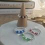 Sterling Silver Birthstone Stacking Stretch Gemstone Bead Ring, thumbnail 7 of 9