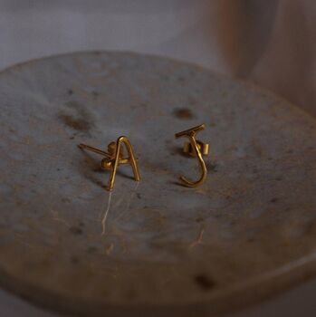 Gold Vermeil Letter Studs, 3 of 4