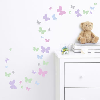 Childrens Butterfly Flutter Wall Stickers Set, 2 of 5