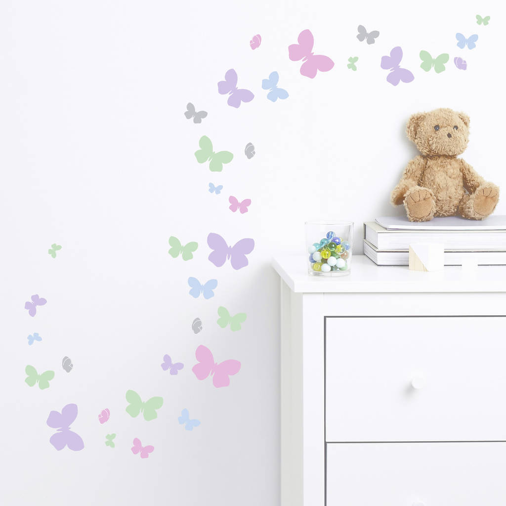 Childrens Butterfly Flutter Wall Stickers Set, 1 of 5