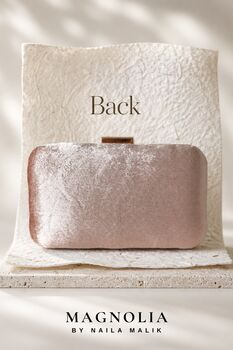 Rome Blush Rose Velvet Embroidered Clutch With Gift Box, 6 of 8