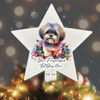 Personalised Lhasa Apso In Christmas Lights, 5 of 10