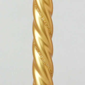 G Decor Set Of Two Gold Twisted Dinner Candles, 5 of 5