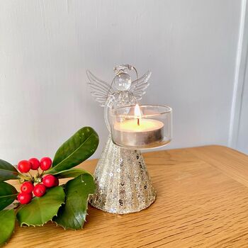 Christmas Sparkle Angel T Light Holder, 4 of 5