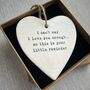 I Can't Say I Love You Enough Hanging Ceramic Heart, thumbnail 3 of 3