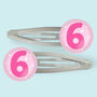 6th Birthday Hair Clips, thumbnail 2 of 2