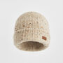 Taupe Knitted Beanie Hat, thumbnail 2 of 5