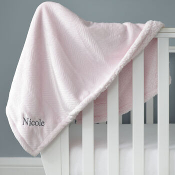 Personalised Pink Sherpa Baby Blanket, 6 of 8
