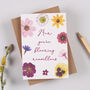 Personalised Pressed Flower Mother's Day Card, thumbnail 1 of 2