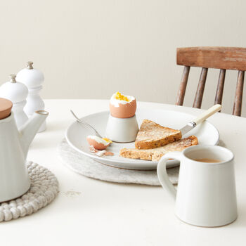 Fair Trade Minimalist Stoneware Conical Eggcup Saki Cup, 4 of 7