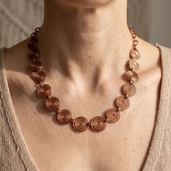 Copper Spiral Statement Necklace, 2 of 5