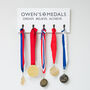 Football Medal Holder Display Personalised Solid Wood, thumbnail 2 of 5