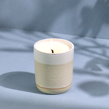 Handmade Lavender Bergamot Ceramic Candle, 3 of 5