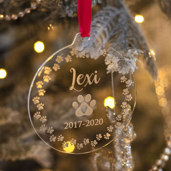 Pet Memorial Acrylic Christmas Tree Decoration, 2 of 4