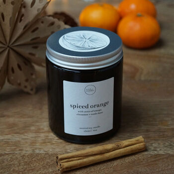Spiced Orange Christmas Candle With Matches, Soy Candle, 7 of 7
