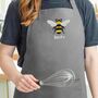 Personalised Embroidered Bee Apron In Grey, thumbnail 1 of 5