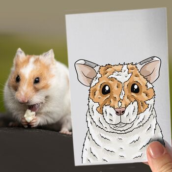 Personalised Hamster Half Portrait Print, 3 of 11