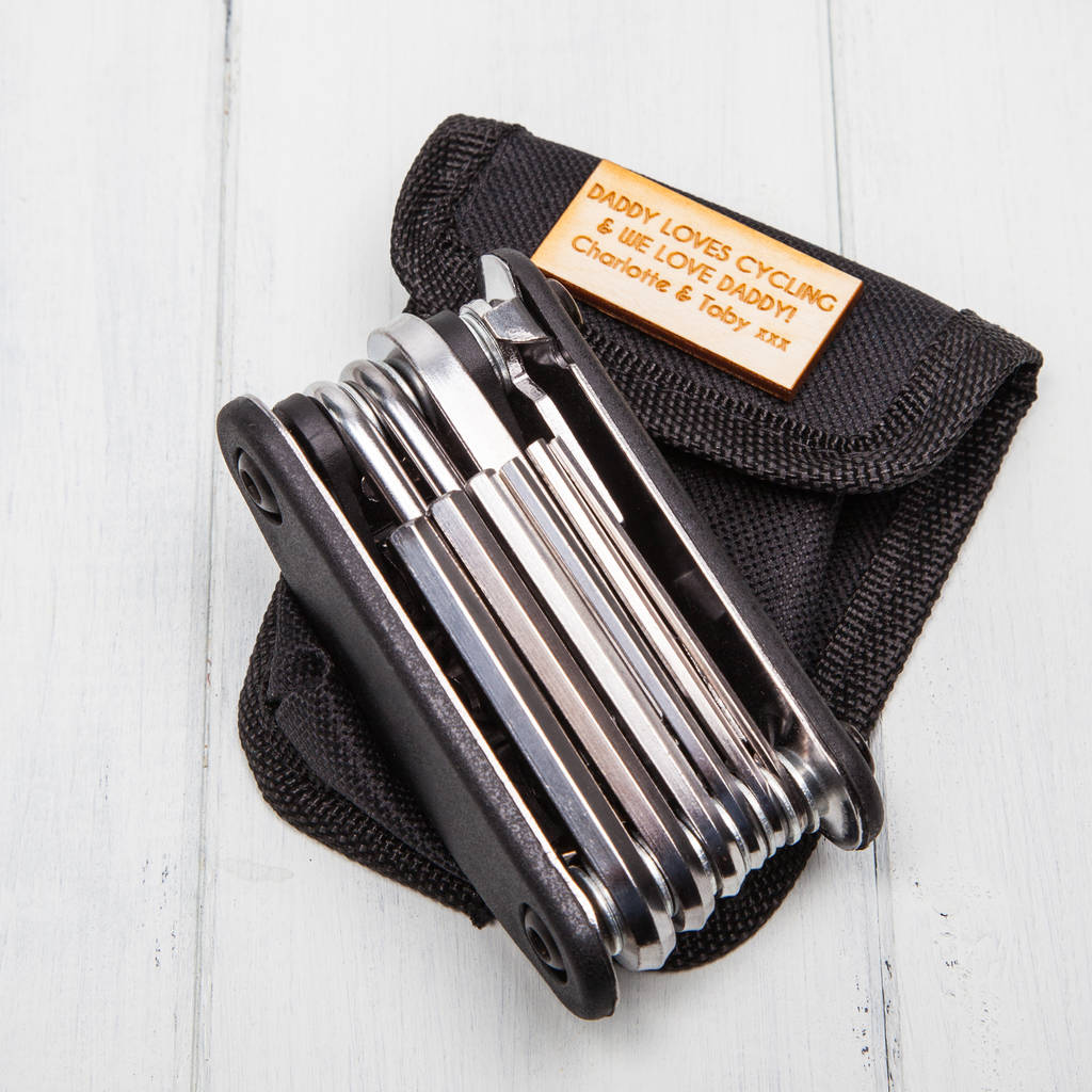 personalised cycling multi tool and pouch by british and bespoke