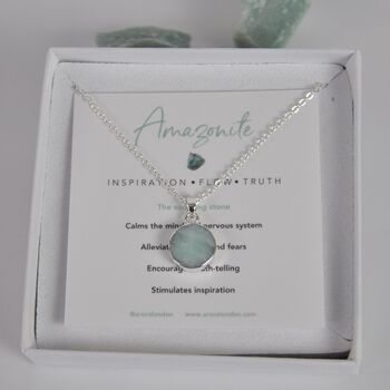 Amazonite Gemstone Pendant Necklace, 4 of 6