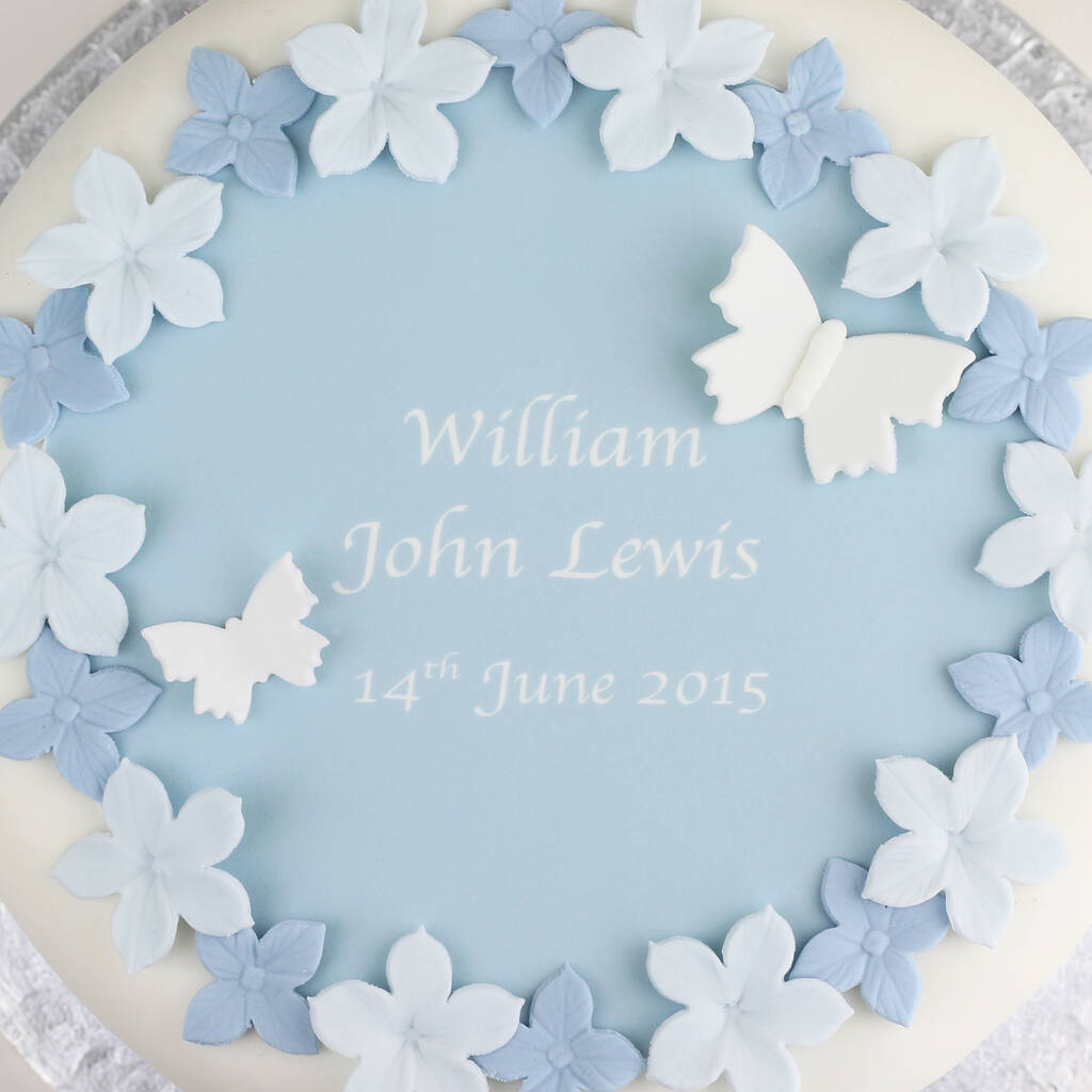 Personalised Boys Christening Cake Topper By Clever Little Cake Kits