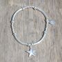 Star Sterling Silver Ball And Noodle Bead Bracelet, thumbnail 1 of 6