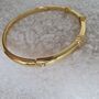 18 K Gold Floral Cluster Cz Charm Hinged Bangle Bracelet Click Clasp, thumbnail 4 of 8