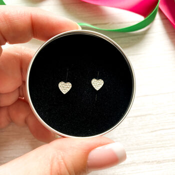 17th Birthday Silver Heart Earrings In A Gift Tin, 3 of 9