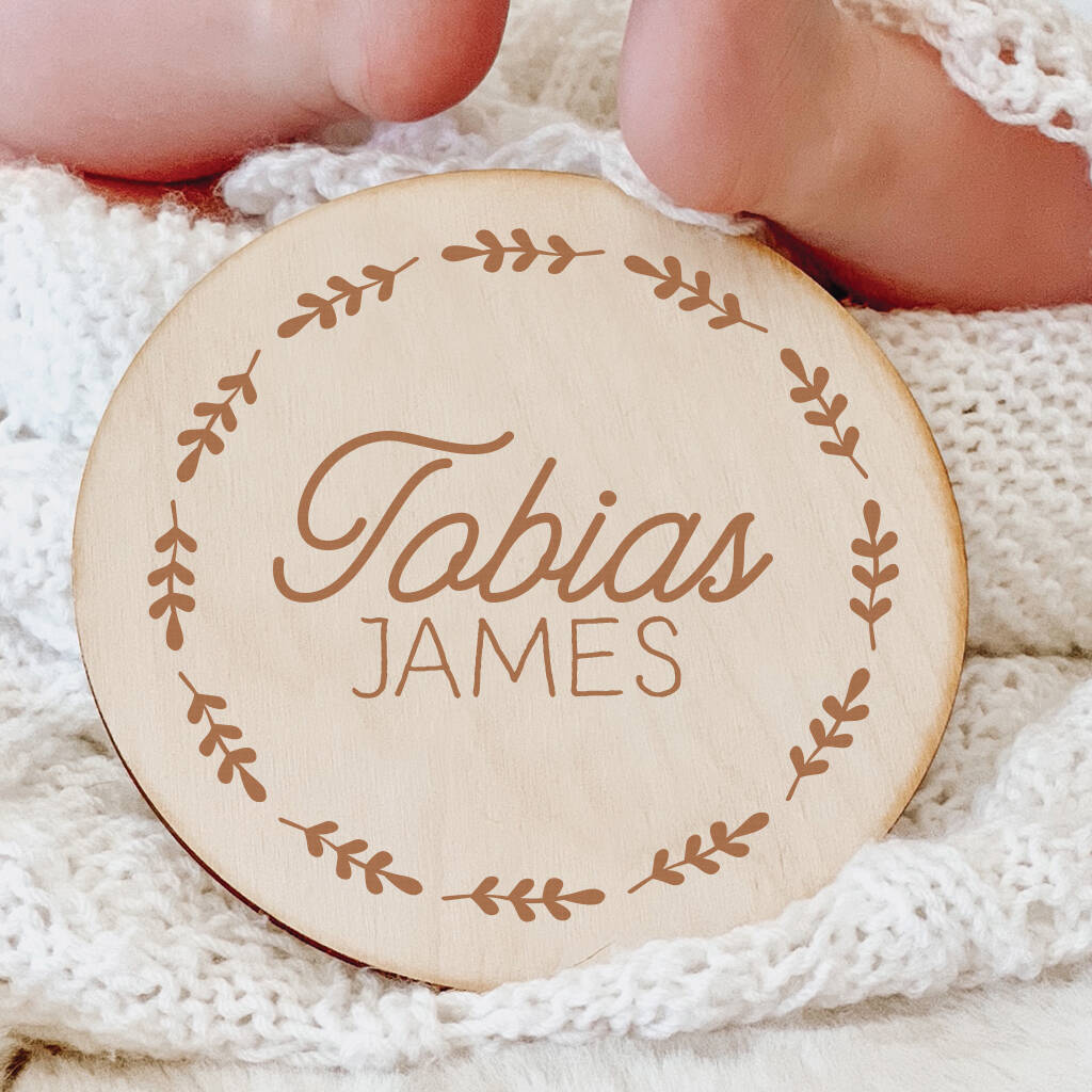 Personalised Baby Name Wooden Sign, 1 of 2