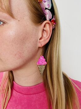 Ice Cream Glitter Resin Earrings / Sweet Tooth Gift / Beach Holiday Accessory, 8 of 10