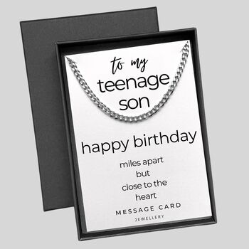 Teenage Son Miles Apart Curb Chain Birthday Gift, 2 of 6