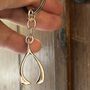 Graduation Or 21st Sterling Silver Lucky Wishbone Keyring, thumbnail 1 of 3