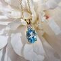 Blue Topaz Necklace In Sterling Silver And Gold Vermeil, thumbnail 3 of 9