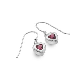 Pink Tourmaline Heart Drop Earrings, 4 of 5