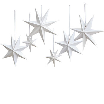 Hanging Decoration Seven Point Paper Stars White, 2 of 2